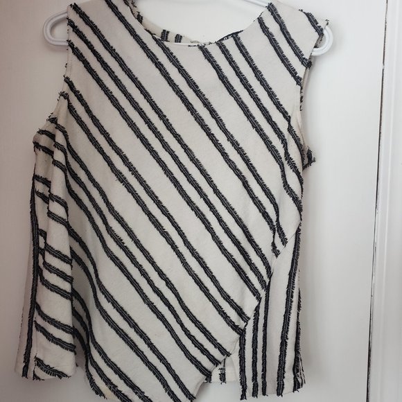 DKNY Sleeveless Striped Blouse Shirt - Picture 6 of 6
